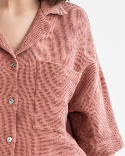 Waffle shirt CHARTRES in Burnt sienna - sneakstylesanctums