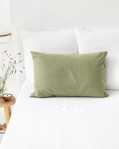 Sage linen-cotton pillowcase - sneakstylesanctums