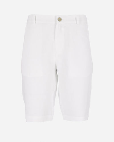 Knee-length men's linen shorts VIGAN in White - sneakstylesanctums