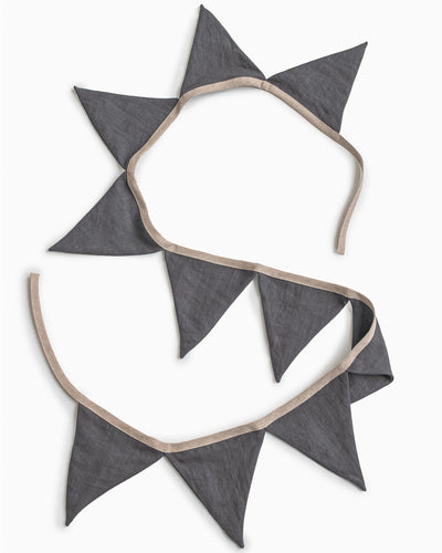 Linen bunting in Charcoal Gray - sneakstylesanctums