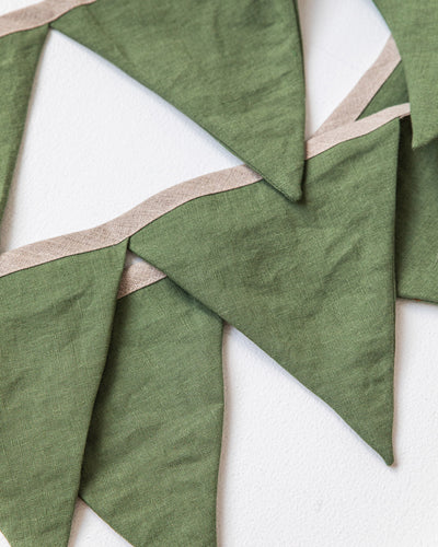Linen bunting in Forest Green - sneakstylesanctums