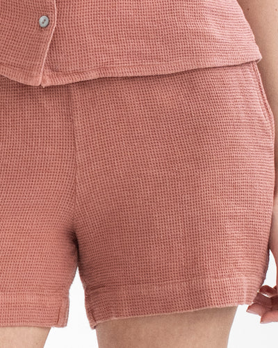 Waffle shorts CHINON in Burnt sienna - sneakstylesanctums