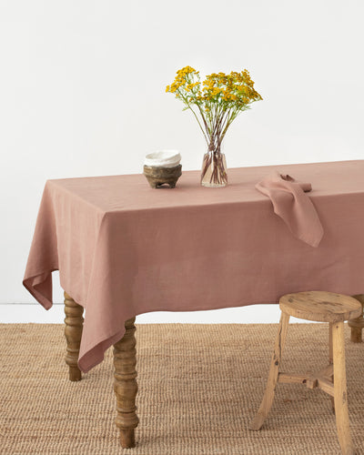 Coral Clay Linen tablecloth - sneakstylesanctums