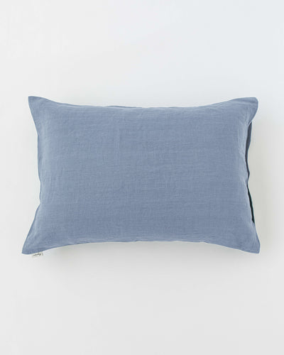 Linen pillowcase with buttons in Blue melange - sneakstylesanctums