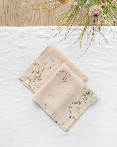 Floral print linen napkin set of 2 - sneakstylesanctums