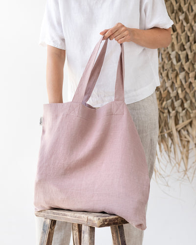 Large linen bag in Woodrose - sneakstylesanctums