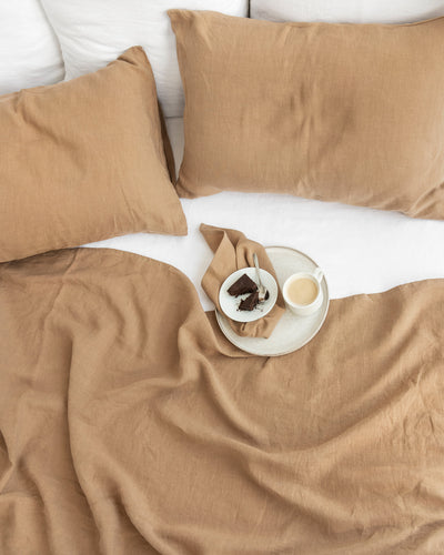 Latte linen flat sheet - sneakstylesanctums