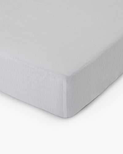 Light gray linen fitted sheet - sneakstylesanctums