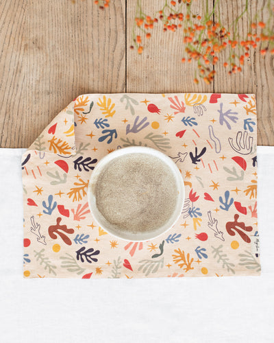 Abstract Print Linen Placemat Set of 2 - sneakstylesanctums