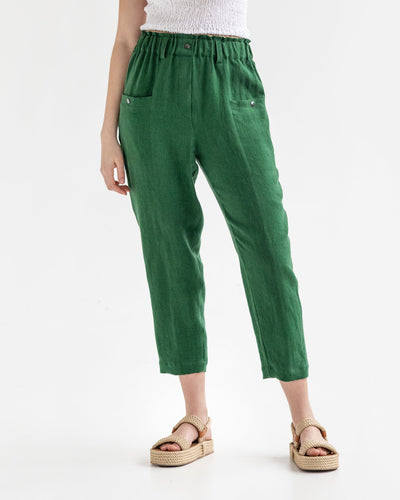 Linen pants KIHEI in green - sneakstylesanctums