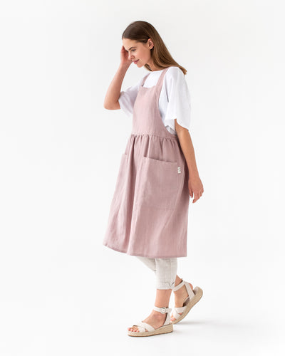 Pinafore apron dress in Woodrose - sneakstylesanctums
