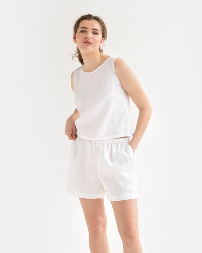 Linen shorts WHISTLER in white - sneakstylesanctums