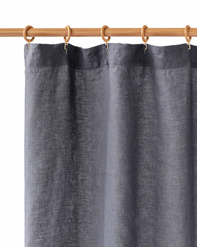 Waterproof linen shower curtain (1 pcs) in Charcoal gray - sneakstylesanctums