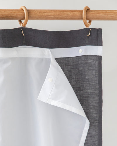 Waterproof linen shower curtain (1 pcs) in Charcoal gray - sneakstylesanctums