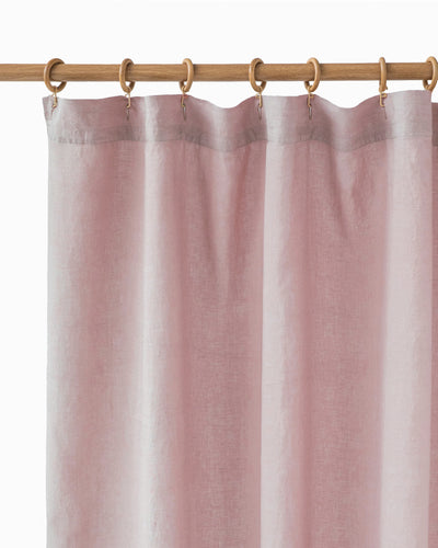 Waterproof linen shower curtain (1 pcs) in Woodrose - sneakstylesanctums
