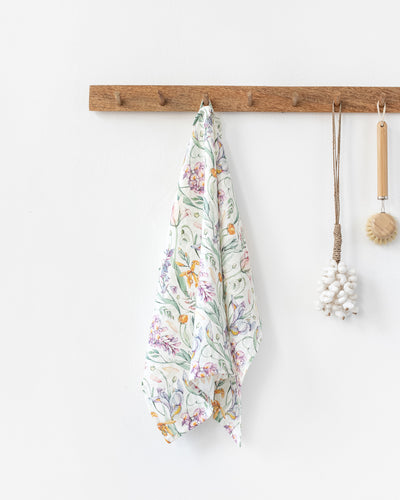 Linen tea towel in Blossom print - sneakstylesanctums
