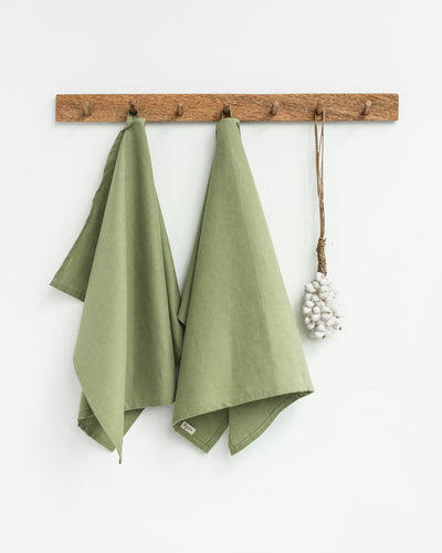 Linen-cotton tea towel in Sage - sneakstylesanctums