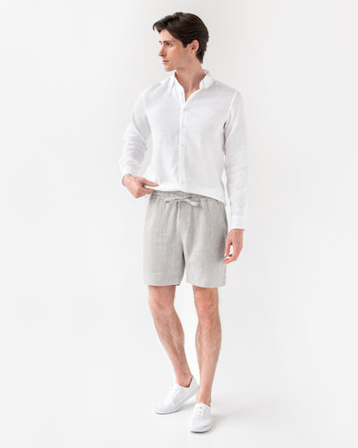 Men's linen shorts STOWE in Gray melange - sneakstylesanctums