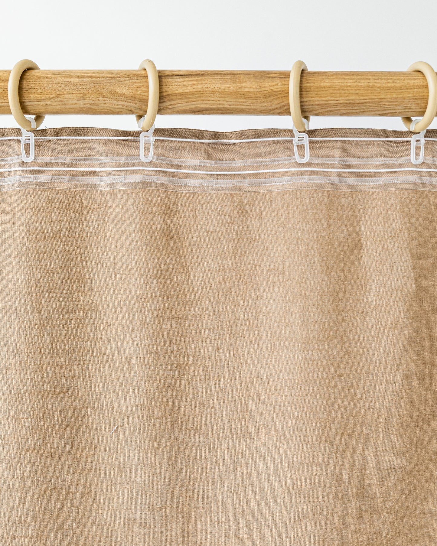 Pencil pleat linen curtain panel (1 pcs) in Latte - sneakstylesanctums