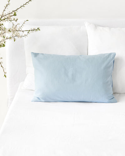 Sky blue linen-cotton pillowcase - sneakstylesanctums