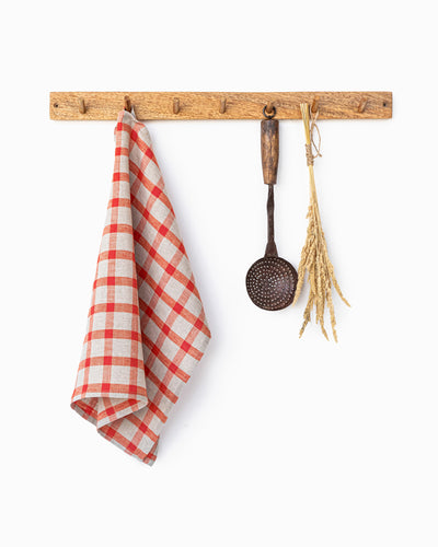 Linen tea towel in Red gingham - sneakstylesanctums