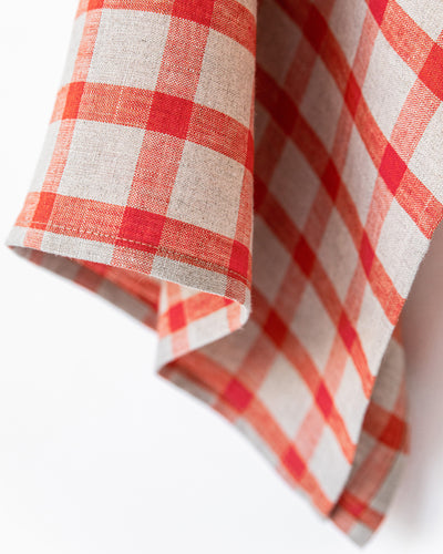 Linen tea towel in Red gingham - sneakstylesanctums