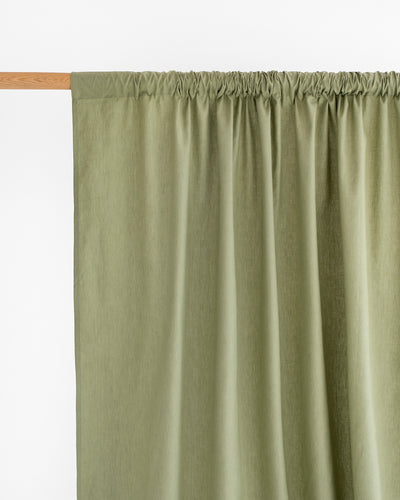 Rod pocket linen-cotton curtain panel (1 pcs) in Sage - sneakstylesanctums