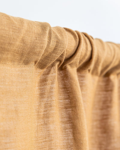 Rod pocket linen curtain panel (1 pcs) in Tan - sneakstylesanctums