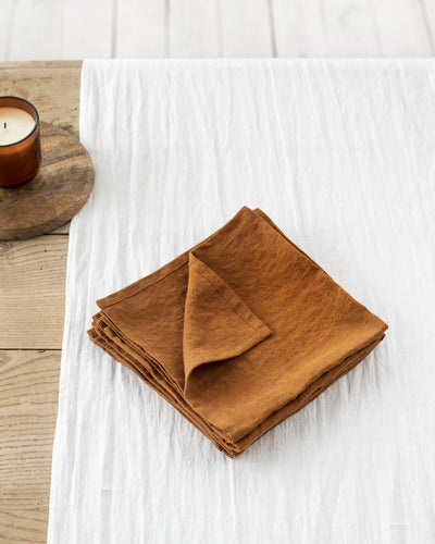Cinnamon linen napkin set of 2 - sneakstylesanctums