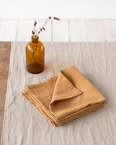 Tan linen napkin set of 2 - sneakstylesanctums