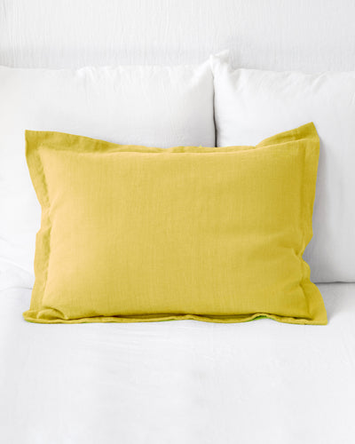 Linen pillow sham in Moss yellow | sneakstylesanctums