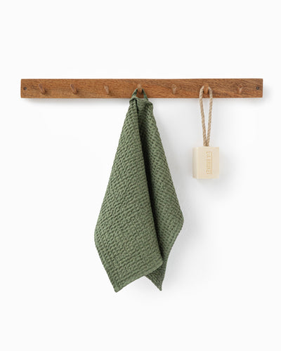 Waffle Face Towel in Forest Green - sneakstylesanctums