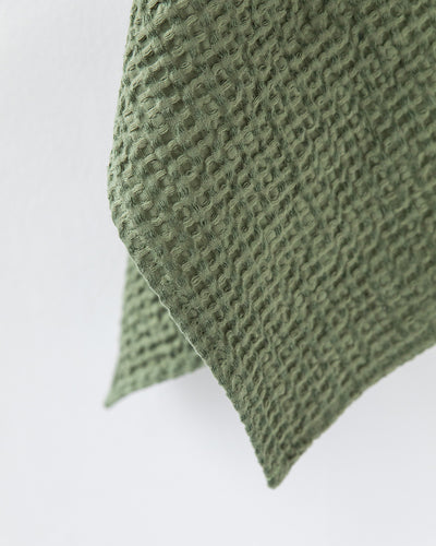 Waffle Face Towel in Forest Green - sneakstylesanctums