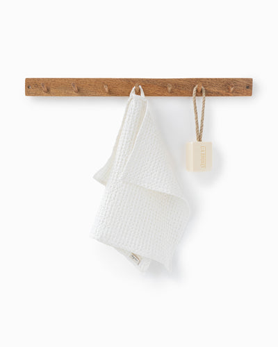 Waffle Face Towel in White - sneakstylesanctums