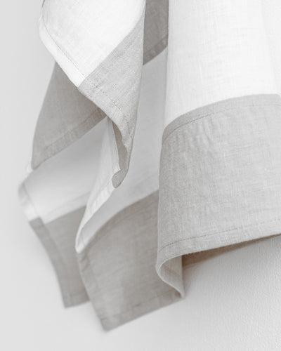 Zero-waste striped linen tea towel in Light gray - sneakstylesanctums