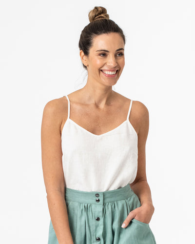 Spaghetti strap linen top ZION in Various colors - sneakstylesanctums
