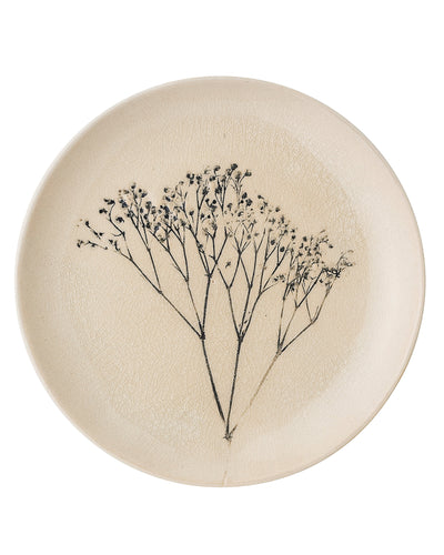 Beige botanical stoneware plate v1 - sneakstylesanctums