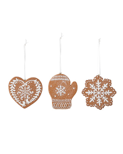 Gingerbread Christmas ornament, set of 3 - sneakstylesanctums