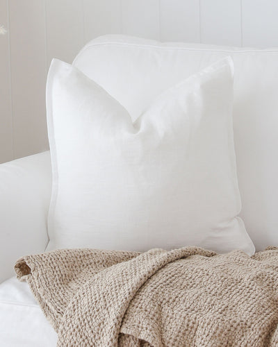 Deco pillow cover with buttons in White - sneakstylesanctums