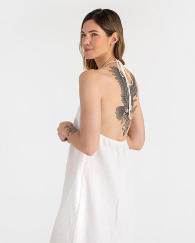Slip linen dress MARFA in White - sneakstylesanctums modelBoxOn