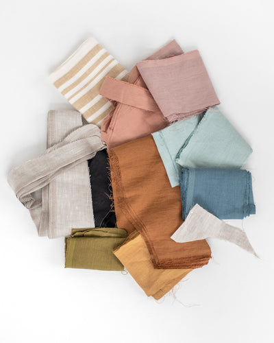 Linen scraps in various colors & sizes (2.2 lbs/ 1kg) - sneakstylesanctums