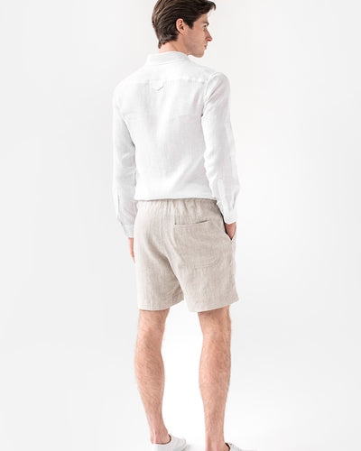 Men's linen shorts STOWE in natural melange - sneakstylesanctums