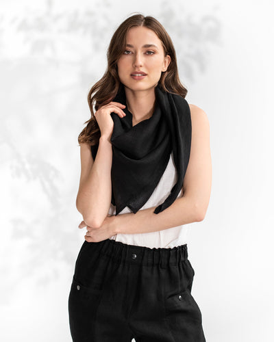 Black linen shawl - sneakstylesanctums