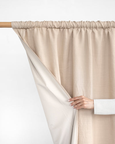 Blackout linen curtain panel (1 pcs) in Natural linen - sneakstylesanctums