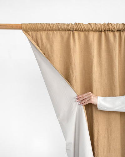 Blackout linen curtain panel (1 pcs) in Sandy beige - sneakstylesanctums