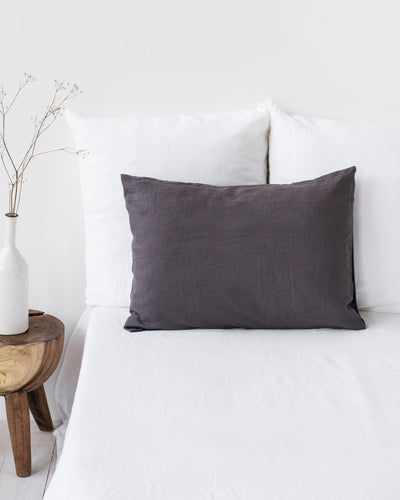 Charcoal gray linen pillowcase - sneakstylesanctums