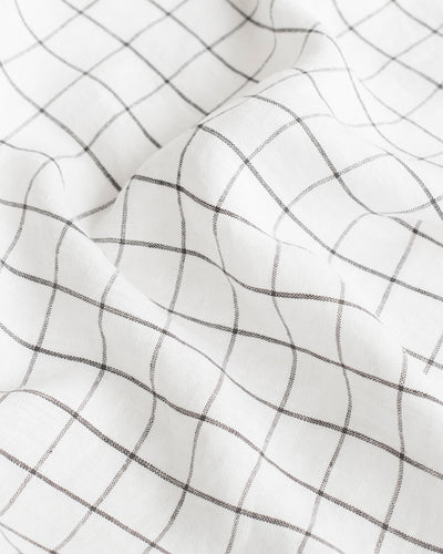 Charcoal Grid Linen tablecloth - sneakstylesanctums