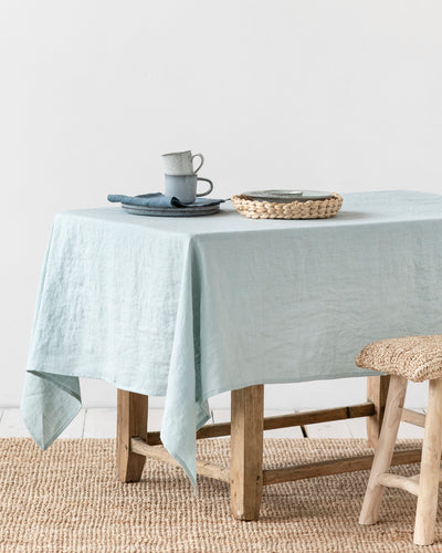 Dusty Blue Linen tablecloth - sneakstylesanctums