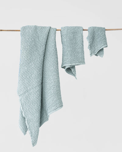Dusty blue waffle towel set (3 pcs) - sneakstylesanctums