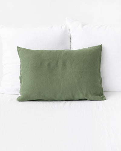 Forest green linen pillowcase - sneakstylesanctums
